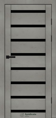 Двері Syndicat Doors PVC 103 Бетон світлий чорне скло